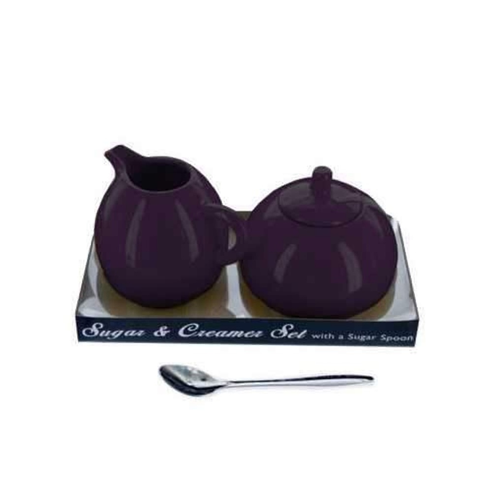 Sugar & Creamer with A Stainless Steel Spoon